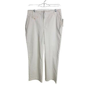 Maeve White Straight Leg Cropped Chino Pants Red Contrast Stitch 2 Tall Cotton